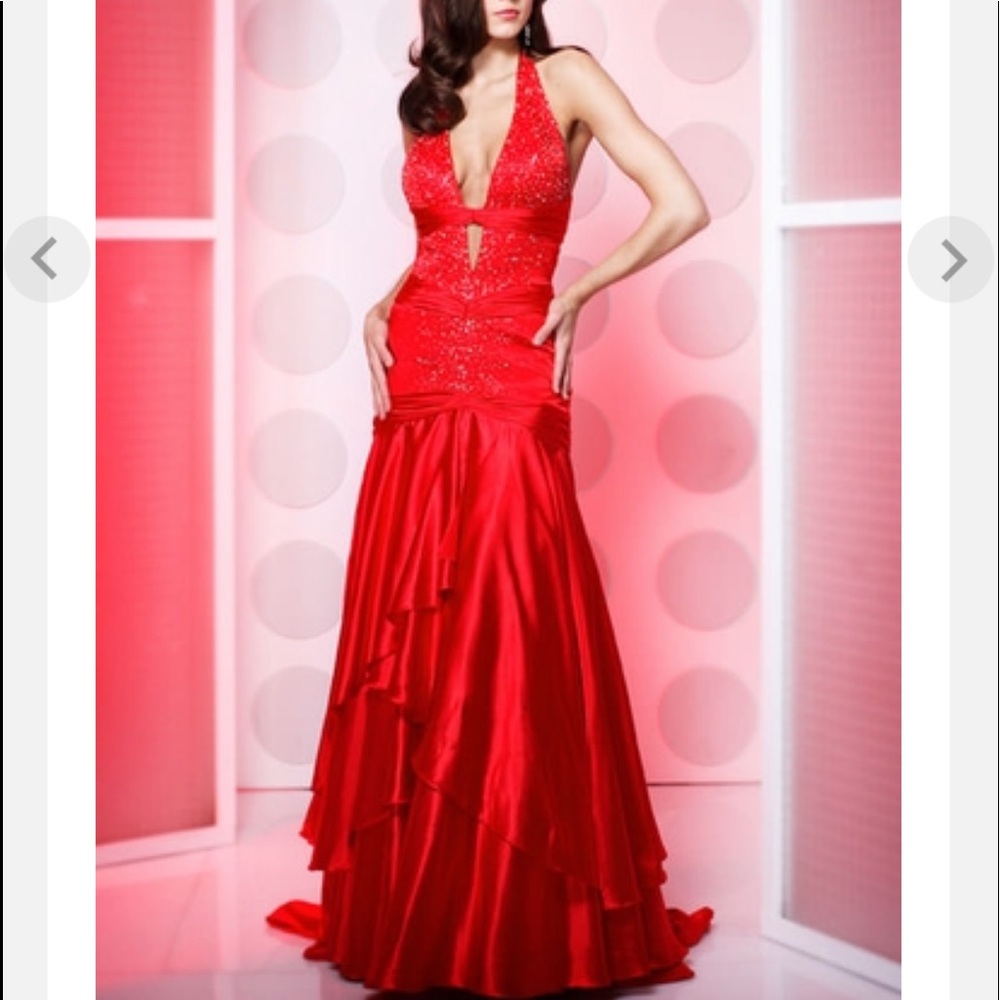 Red Tony Bowls Gown